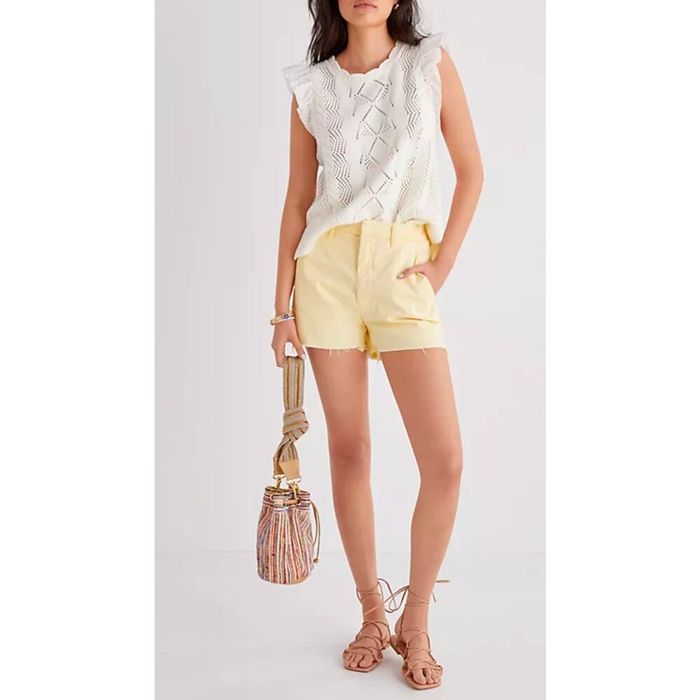 MOTHER Yellow Cotton Denim Shorts